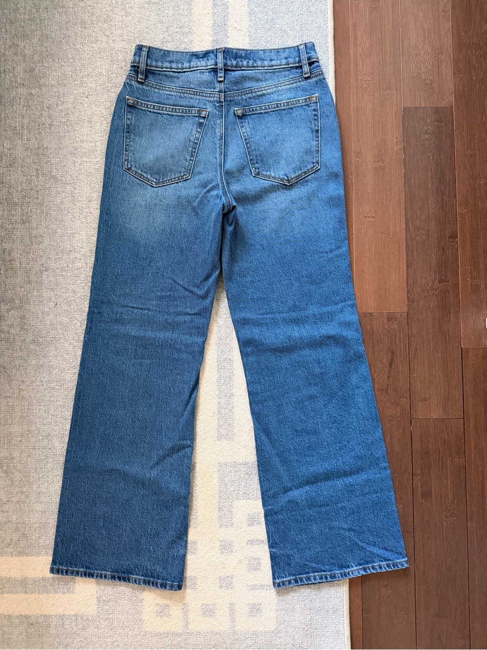 LOFT Rivete Petite High Rise Wide Leg Jeans in Vintage Dark Wash - Picture 11 of 14